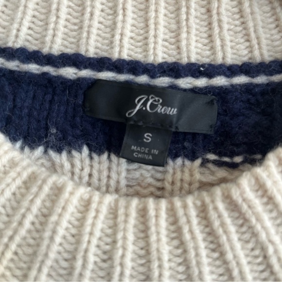 JCrew Chunky Preppy  Gabby Striped Cable Knit Merino Wool Blend Sweater in Small - Picture 4 of 16